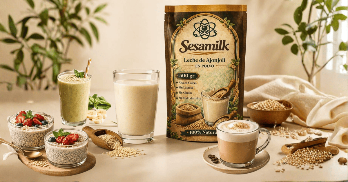 Beneficios de la leche de ajonjolí Leche de ajonjolí Sesamilk acompañada de un desayuno saludable